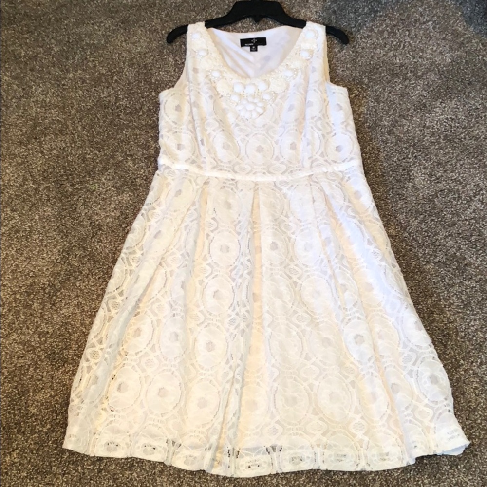 White lace dress with pretty beadwork